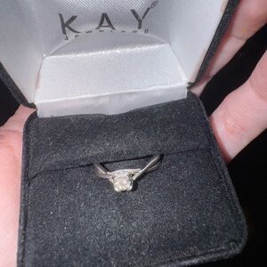Kay Jewelers Silver Solitaire Ring with Diamond